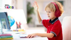 Young child building early reading skills through online phonics classes