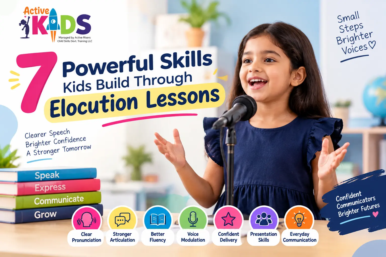 Kids developing speaking skills through elocution lessons