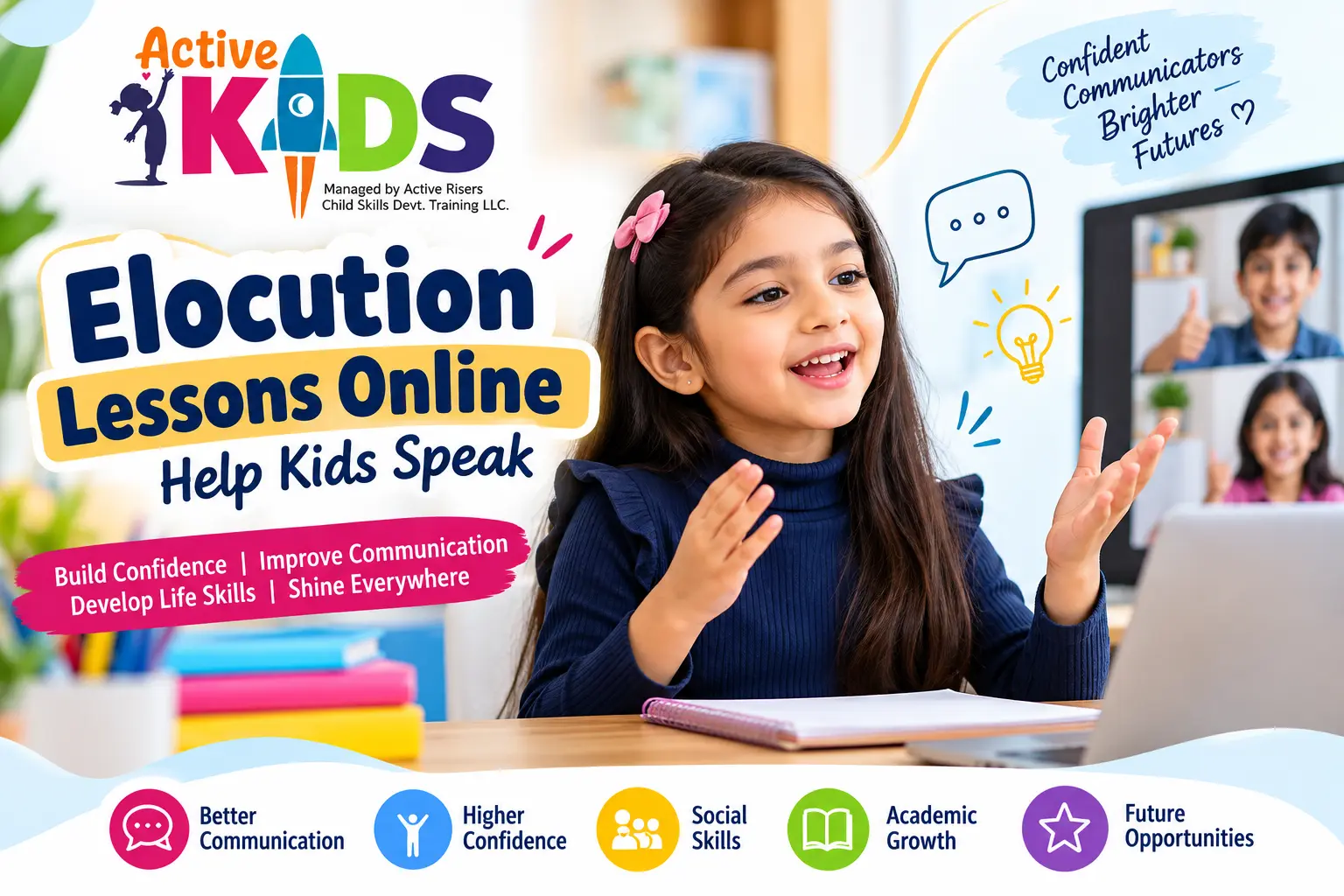 Elocution lessons online helping kids improve pronunciation, speaking confidence, and communication skills