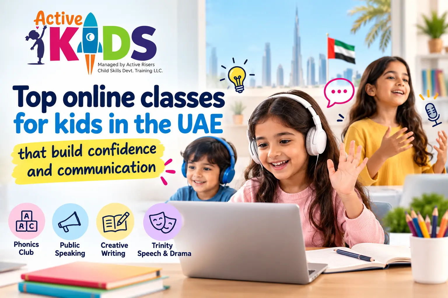 Online classes for kids in the UAE building confidence and communication skills