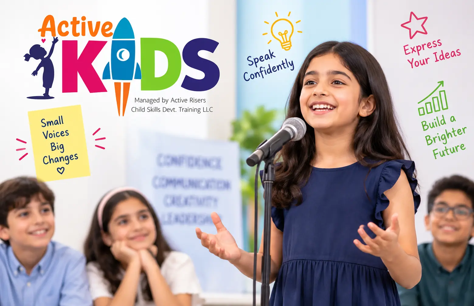 Public Speaking Course for Kids Aged 9–14 helping children build confidence and communication skills